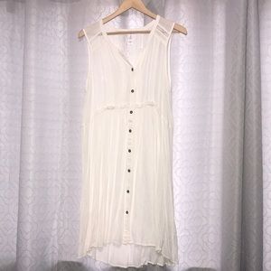 Cream button up sleeveless dress size XL